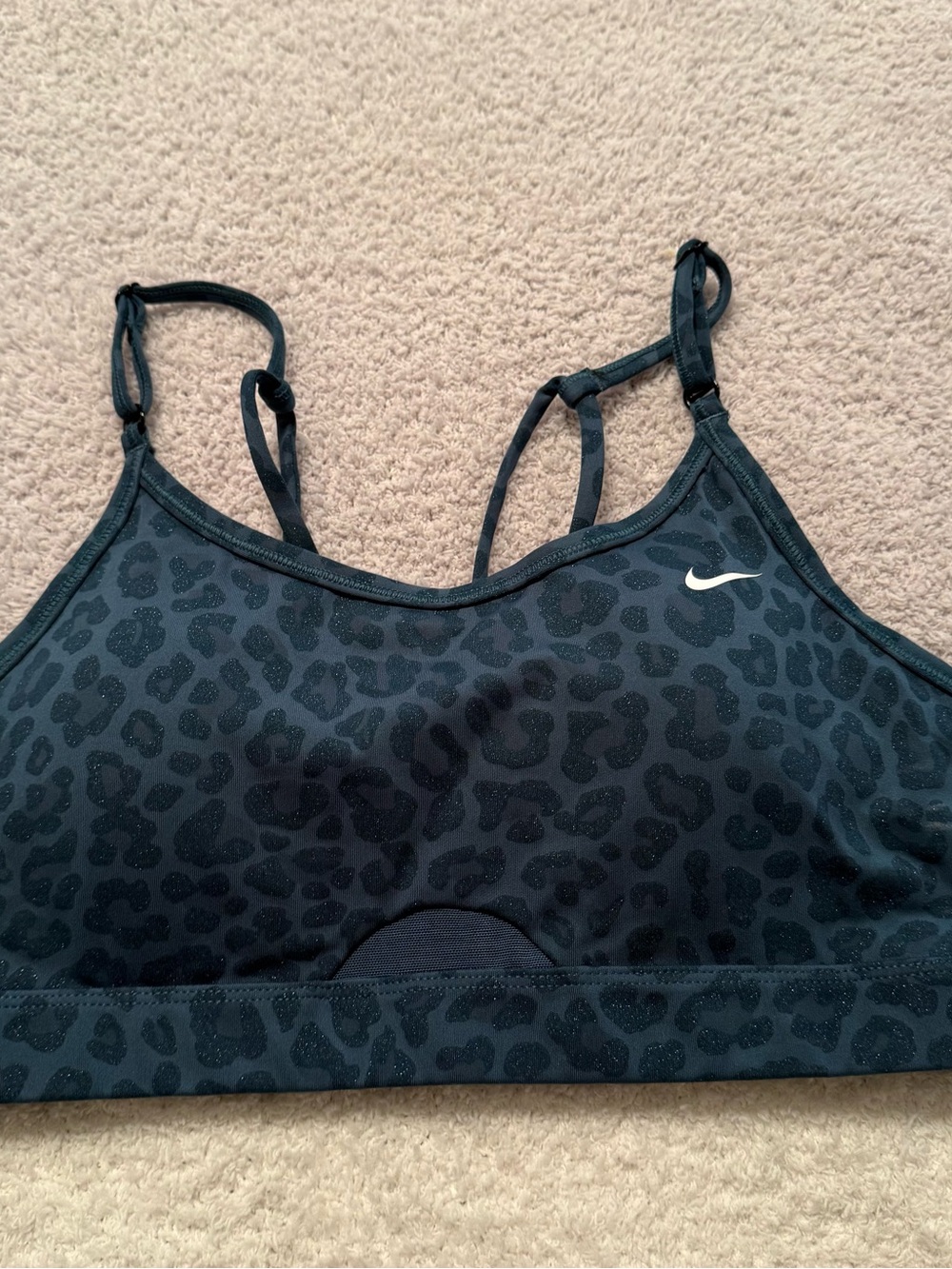 Nike Black Leopard-Print Sports Bralette